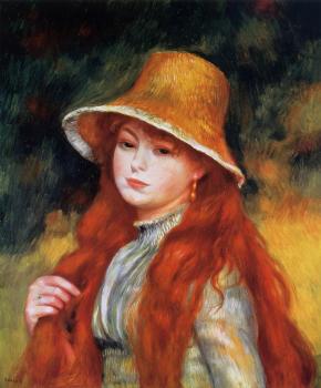 皮埃爾 奧古斯特 雷諾阿 Young Girl in a Straw Hat